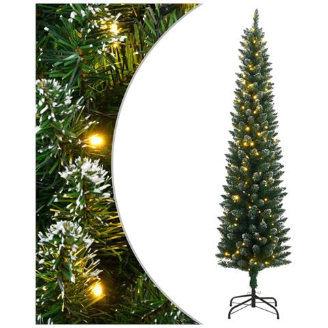 Albero Di Natale Artificiale Sottile Con 150 Led 150 Cm - Foto 1