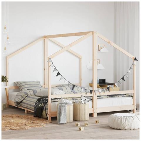 Giroletto Per Bambini 2x (90x200) Cm In Legno Massello Di Pino - Foto 1