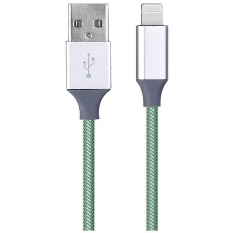 Cavo Dati E Ricarica Usb To 8-pin 1 Metro Metallico Green Per Iphone 5 6 7 8 Plus X Xr Xs - Foto 1