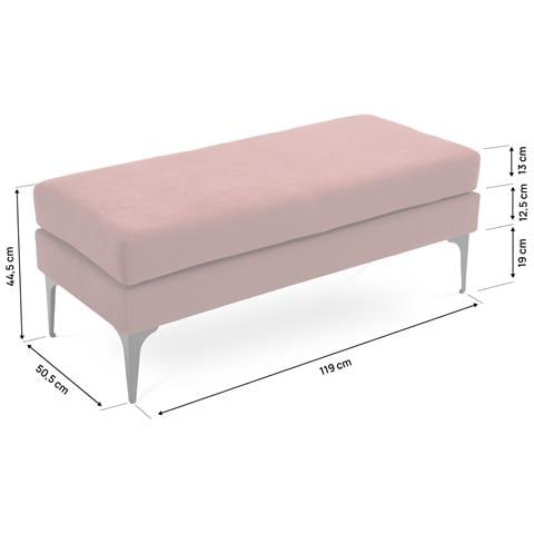 Panca/fine Letto Max Velluto Rosa Antico - Foto 8