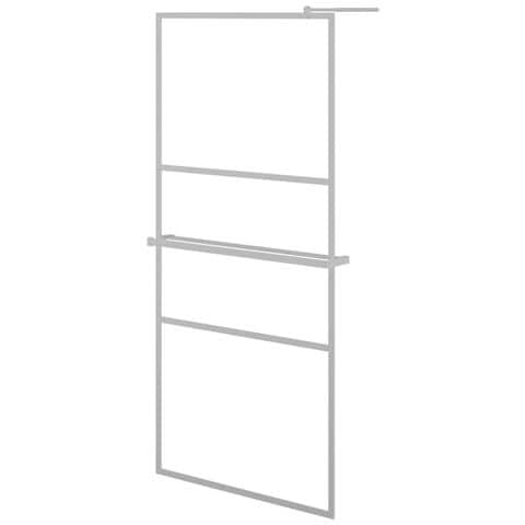 Parete Doccia con Mensola Cromo 80x195cm Vetro ESG e Alluminio - Foto 1