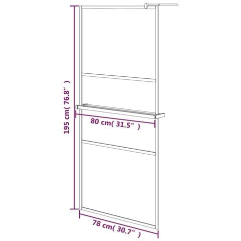 Parete Doccia con Mensola Cromo 80x195cm Vetro ESG e Alluminio - Foto 10