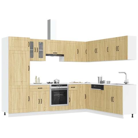 Set Mobili Da Cucina 14 Pz Kalmar Rovere Sonoma In Truciolato - Foto 1
