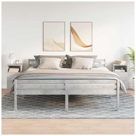 Comodini 2 Pz Con 2 Cassetti Grigio Cemento 36x36x68 Cm - Foto 3