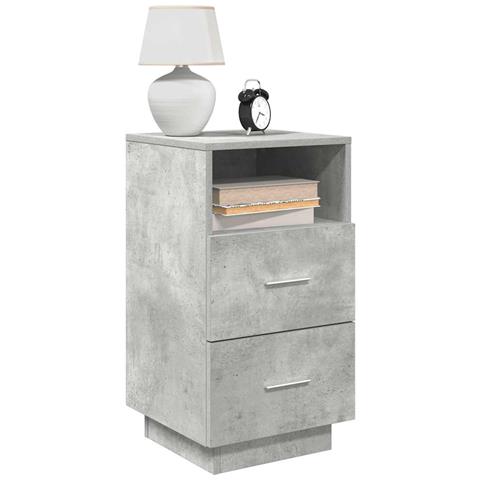 Comodini 2 Pz Con 2 Cassetti Grigio Cemento 36x36x68 Cm - Foto 1