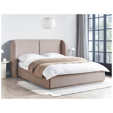 Letto Contenitore Tessuto Monestier 180 X 200 Cm Tortora - Foto 1