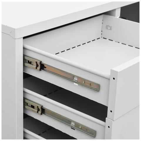 Lusso Casadino -  Armadio Per Ufficio Grigio Chiaro 90x40x102 Cm In Acciaio - Foto 8