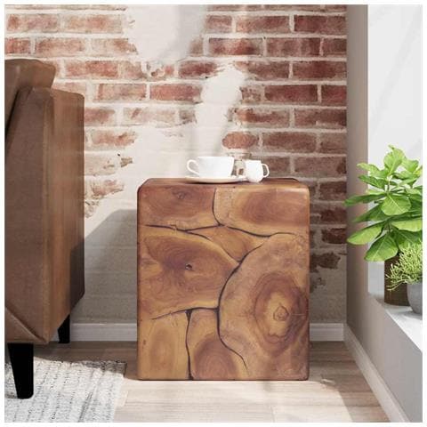 Lusso Casadino -  Sgabello Marrone 40x40x45 Cm In Legno Massello Di Teak - Foto 2