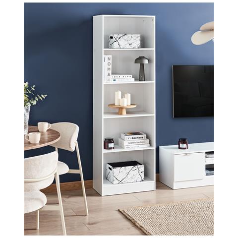 Libreria A 5 Ripiani Winnipeg 174 Cm Bianco - Foto 1