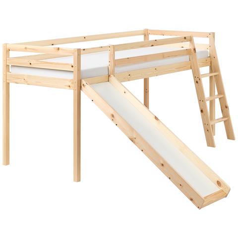 Letto A Mezza Altezza Legno Di Pino Staple 90 X 200 Cm Con Scivolo Marrone Chiaro - Foto 2