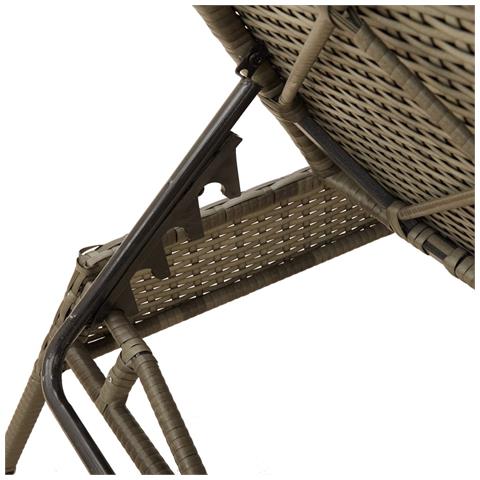 Lettino Prendisole con Cuscino Grigio in Polyrattan - Foto 9