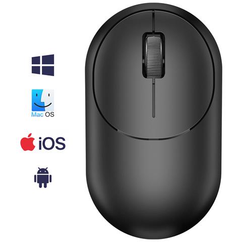 Mouse Bluetooth 1200dpi Ergonomico Opaco Compatto, Nero - Foto 5