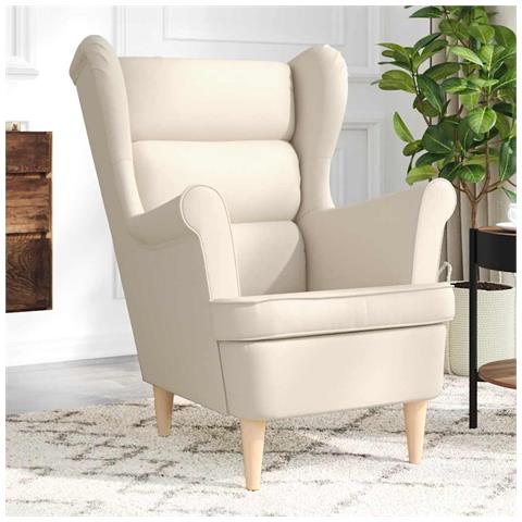 Poltrona Bianca 74x84x100 cm Lino - Foto 2