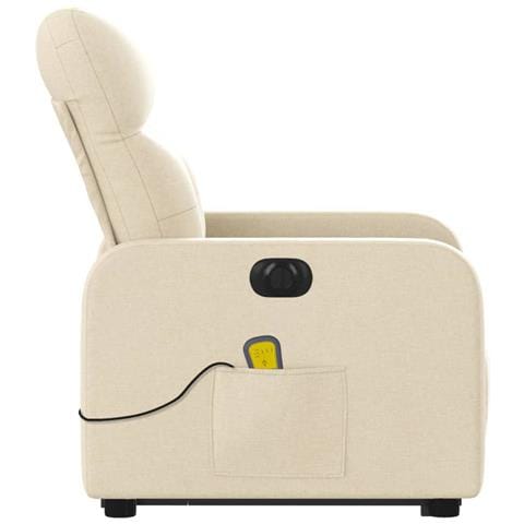 Poltrona Alzapersona Massaggiante Elettrica Crema in Tessuto - Foto 9