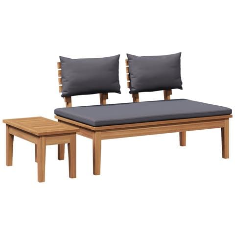 Set Panchina da Giardino a 2 Pezzi in Legno Massello di Teak - Foto 1