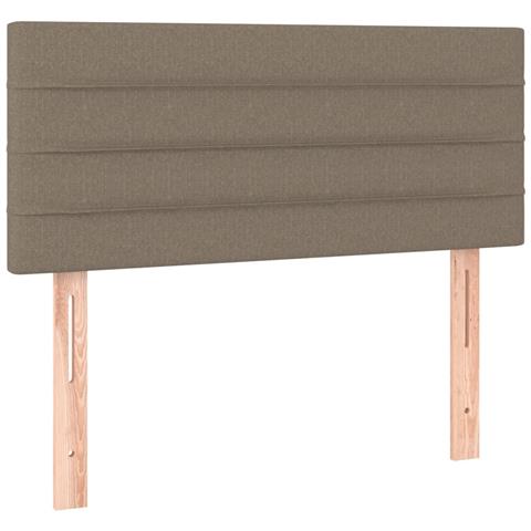 Letto a Molle con Materasso e LED Tortora 120x190 cm in Tessuto - Foto 9