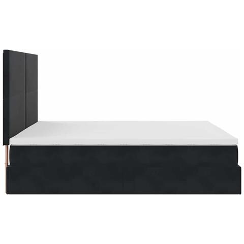 Struttura Letto Pouf con Materassi Nero 200x200 cm Velluto - Foto 9