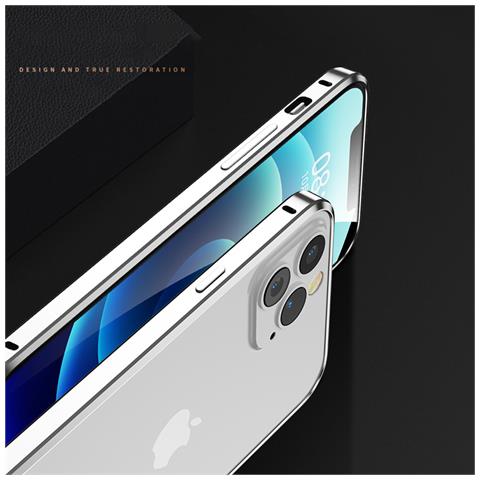 Elegante Custodia Bumper In Lega Di Alluminio Argentata Per Iphone 12 Silver Iphone 12 Pro Max - Foto 2