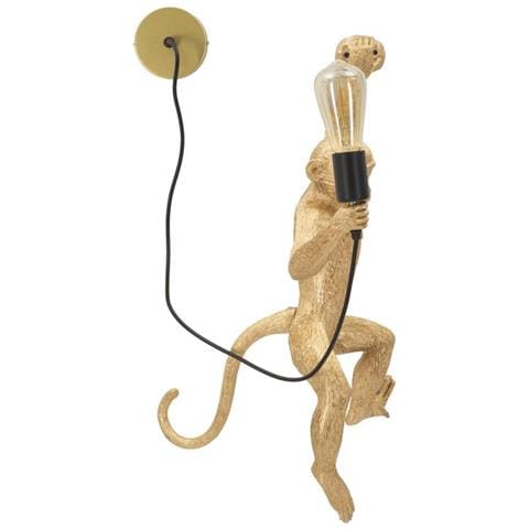 Lampada A Parete Scimmia 5 - Oro - Poliestere - 32x32x64 Cm - Foto 2