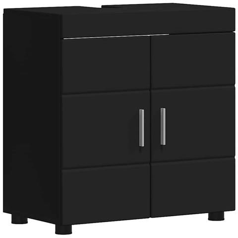 Mobile per lavabo da bagno con porta TULUM Nero 60 x 34 x 63 cm - Foto 1