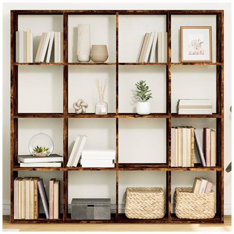 Libreria Rovere Fumo 137,5x29x137,5 cm in Legno Multistrato - Foto 2