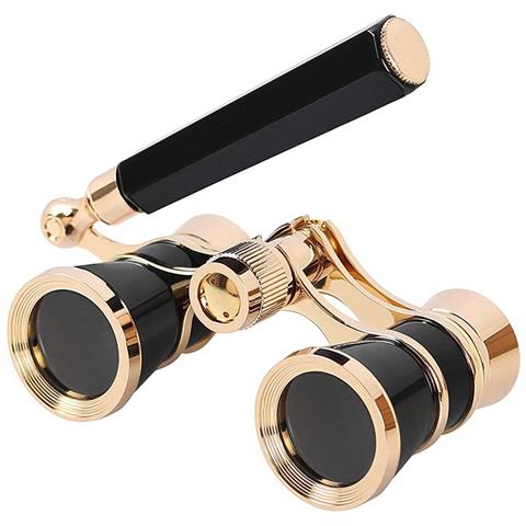 Binocolo Compatto 3x25 Con Manico - Occhiali Da Opera Neri Per Teatro, Birdwatching E Viaggi - Foto 1