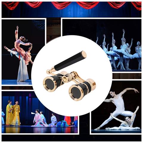 Binocolo Compatto 3x25 Con Manico - Occhiali Da Opera Neri Per Teatro, Birdwatching E Viaggi - Foto 3