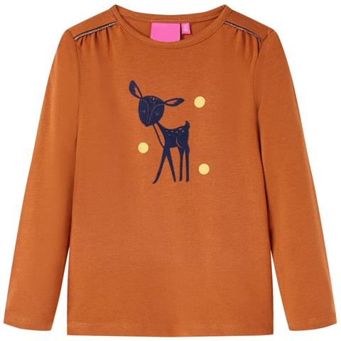 Maglietta da Bambina a Maniche Lunghe Cognac 128 - Foto 1