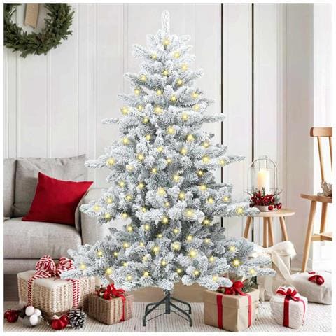 Albero di Natale Artificiale con Rami Pieghevoli Bianco 150 cm - Foto 2