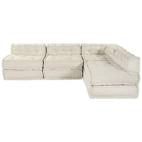 Divano modulare 4 pcs Crema Tessuto - Foto 6