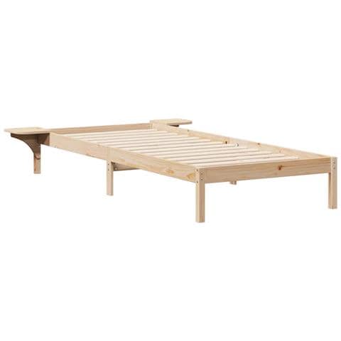 Letto con Tavolini Laterali Naturale 90 x 220 cm Pino massello - Foto 1