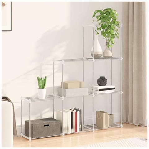 Mensola di Stoccaggio bianco 43 x 27 x 90 cm Alluminio - Foto 2