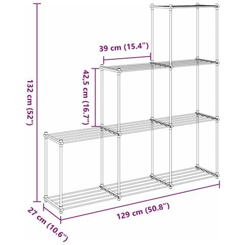 Mensola di Stoccaggio bianco 43 x 27 x 90 cm Alluminio - Foto 9
