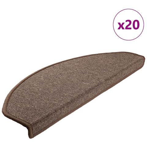 Tappetini per scale 20 pz 65x24x4 cm Marrone caffè Semicircolari Grandi - Foto 1