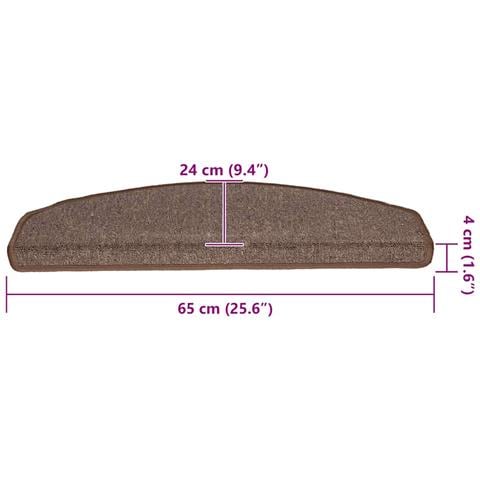 Tappetini per scale 20 pz 65x24x4 cm Marrone caffè Semicircolari Grandi - Foto 8