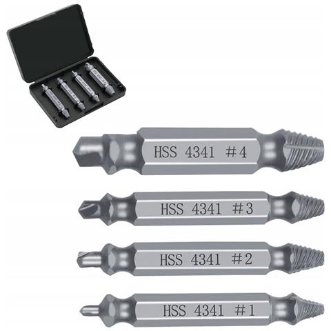 Set Di Estrattori Per Viti Danneggiate - 4 Pezzi | Compatibile Con Trapano Avvitatore | Alta Qualità E Durata, Metallo Resistente - Foto 1