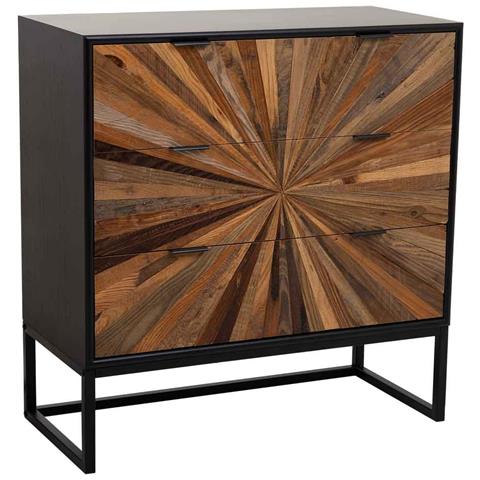 Cassettiera In Legno Marrone 75x36x80 - Foto 1