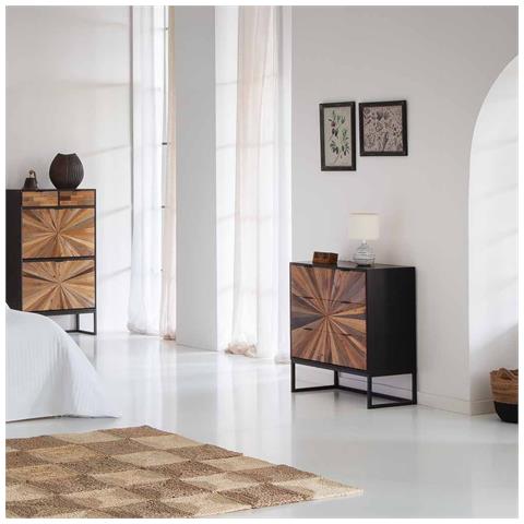 Cassettiera In Legno Marrone 75x36x80 - Foto 2