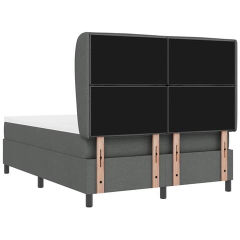 Letto a molle con materasso Grigio scuro 160 x 200 cm Tessuto - Foto 9