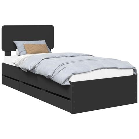 Struttura del letto Nero 90 x 190 cm Legno Ingegnerizzato - Foto 1