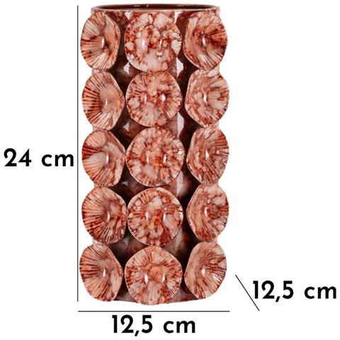 Vaso Drop Piccolo Rosso Con Applicazioni Floreali In Rilievo - Foto 7