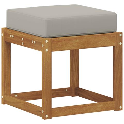 Panca Sgabello Grigio Naturale e Chiaro 43 x 43 x 37 cm - Foto 1