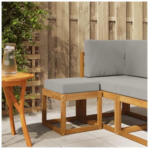 Panca Sgabello Grigio Naturale e Chiaro 43 x 43 x 37 cm - Foto 2