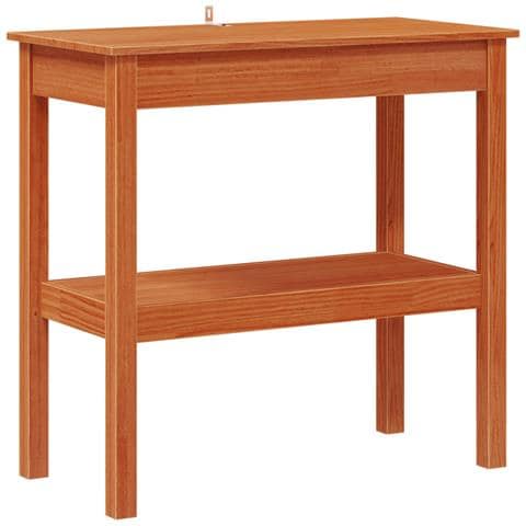 Tavolo consolle con lo scaffale Marrone Cera 80 x 40 x 75 cm - Foto 1
