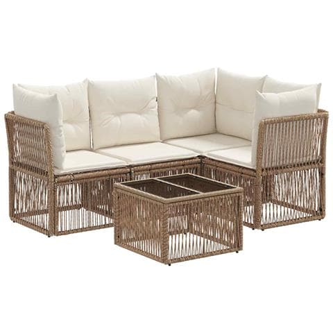 Set Divano da Giardino 5 pcs Beige polyrattan - Foto 1