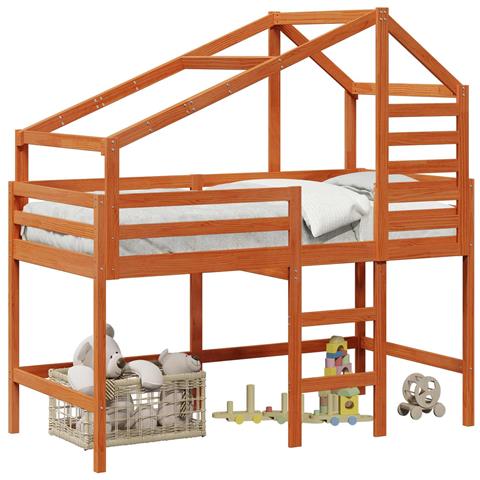 Struttura per letto soppalco Marrone Cera 90 x 190 cm - Foto 1