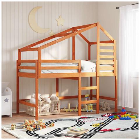 Struttura per letto soppalco Marrone Cera 90 x 190 cm - Foto 2