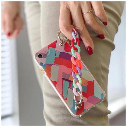 Custodia In Silicone Flessibile E Resistente Con Ciondolo A Catena, Per Xiaomi Redmi Note 10 5g, Multicolore (4) - Foto 2