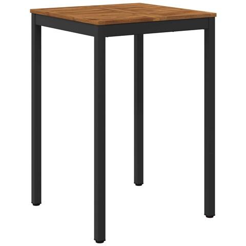 Tavolo Bar da Giardino Naturale e Nero 70 x 68,5 x 105 cm - Foto 1