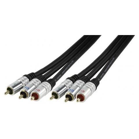Cavo Component schermato con connettori dorati: 3x RCA maschio + 3x RCA maschio. - Foto 4